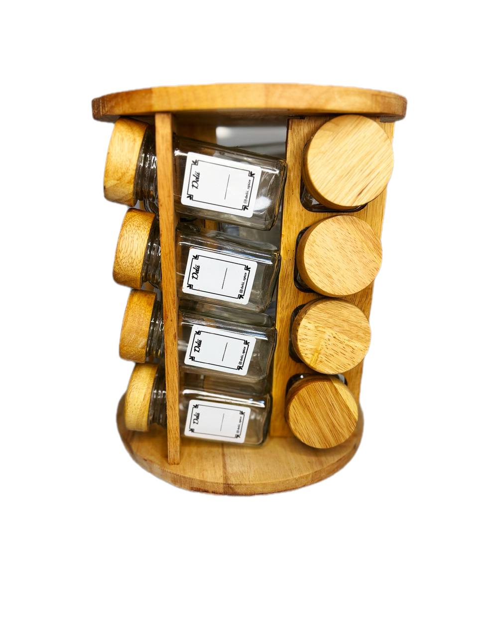 جا ادویه چرخشی ۱۶ تایی گرد چوب رابر (ارسال رایگان )